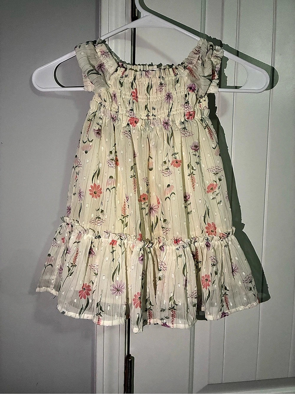 Shabby Chic Floral Ruffle Dress Size 18M Like New
